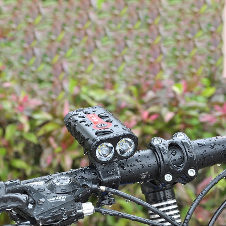 LAMPKA ROWEROWA LED PRZÓD 1800 LUMENÓW MOCNA + TYŁ