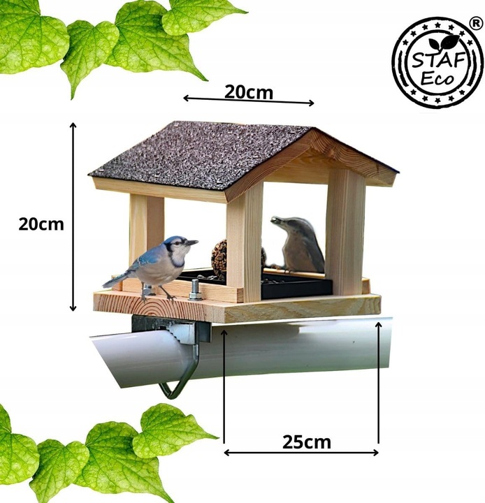 Karmnik dla ptaków na balkon uchwyt + WYSUWANA SZUFLADA - Producent