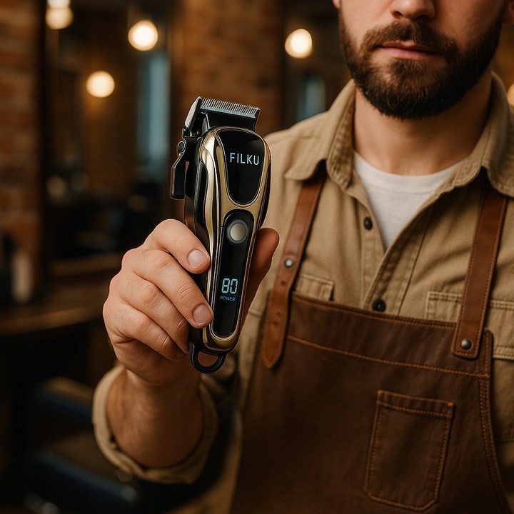 PROFESJONALNA BEZPRZEWODOWA MASZYNKA DO STRZYŻENIA WŁOSÓW BRODY FILKU