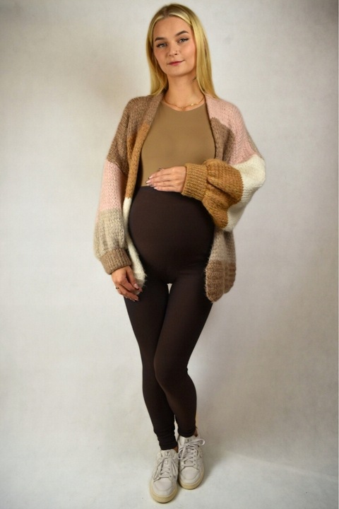 Legginsy ciążowe ocieplane POLSKI PRODUCENT kryjące bawełniane na zimę