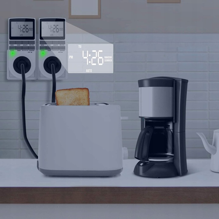 Programator Czasowy Timer Włącznik Wyłącznik Cyfrowy Wyświetlacz LCD Zegar