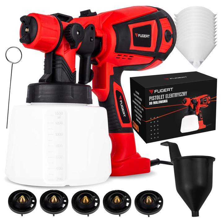 PISTOLET DO MALOWANIA ŚCIAN ELEKTRYCZNY NATRYSKOWY DO FARB 750W 5 DYSZ