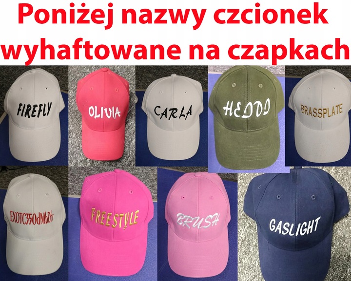 CZAPKA BEJSBOLÓWKA HAFT LOGO NAPISEM NADRUKIEM