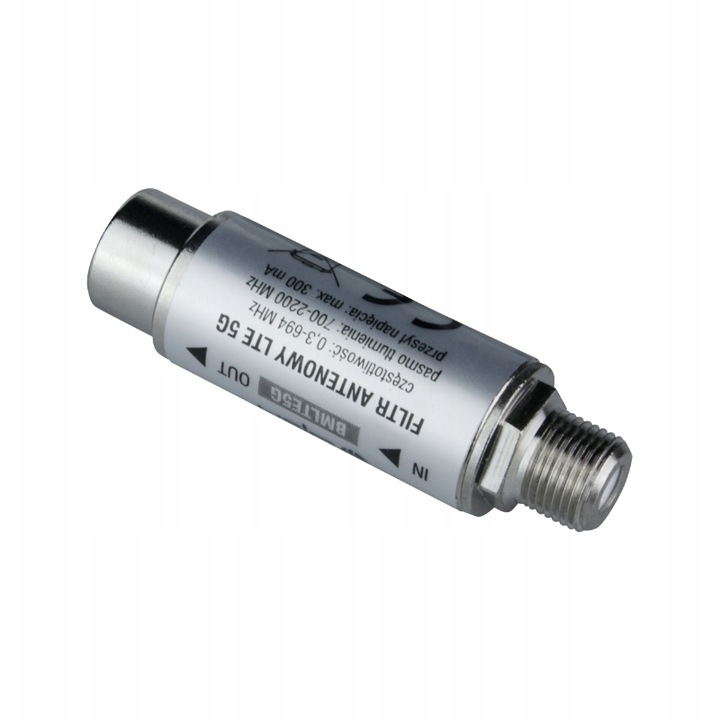 Filtr Antenowy LTE 5G DVB-T/T2 wewnętrzny DPM BMLTE5G 0,3-694MHz 5-694 Mhz