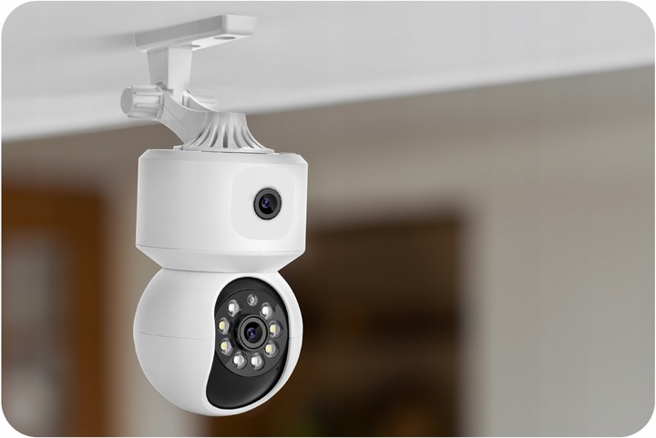 OBROTOWA KAMERA IP WIFI WEWNĘTRZNA NIANIA ELEKTRONICZNA DWA OBIEKTYWY 4MPx