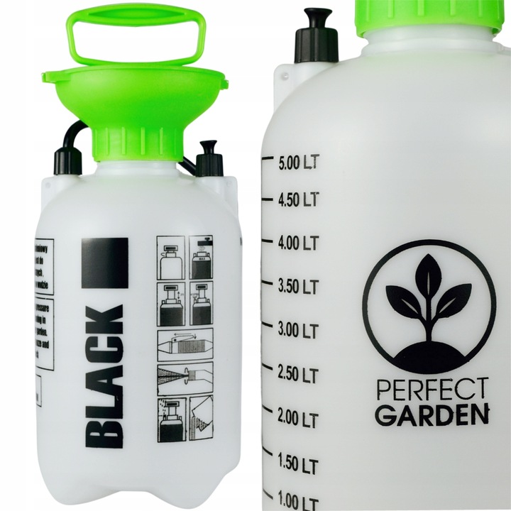 OPRYSKIWACZ CIŚNIENIOWY RĘCZNY DO ROŚLIN 5L Z REGULOWANĄ LANCĄ BLACK
