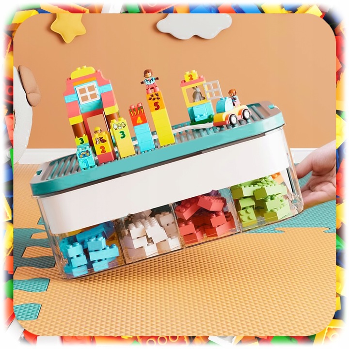 POJEMNIK na Klocki LEGO 4-PIĘTROWY WARSTWOWY ORGANIZER z Przegródkami 24 L