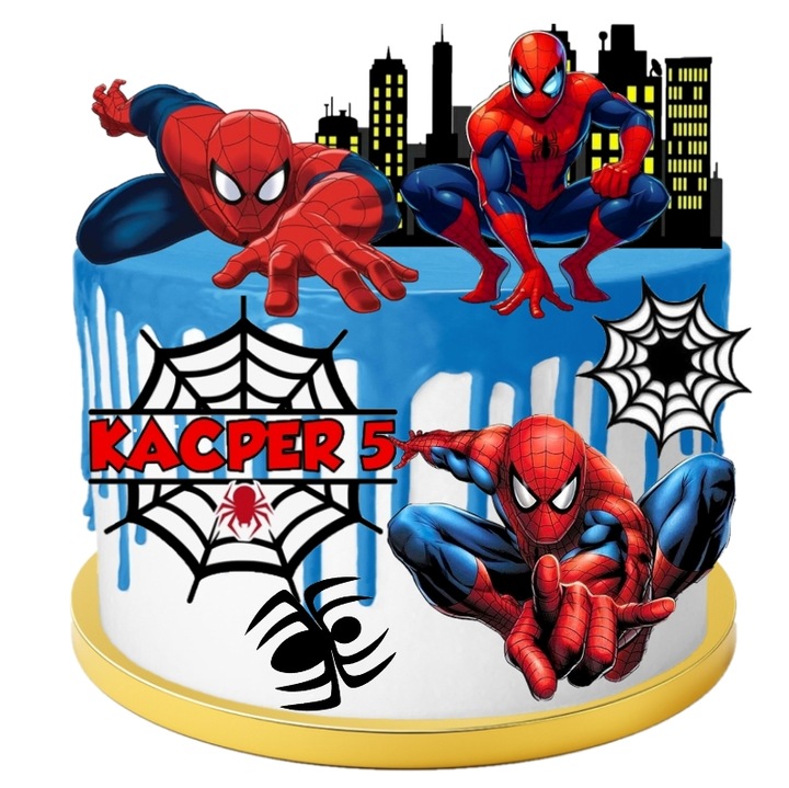 WYDRUK CUKROWY Opłatek na tort SPIDERMAN SPIDER-MAN PAJĄK MASA CUKROWA