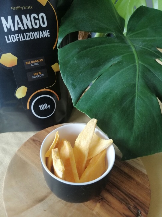 Mango Liofilizowane 100g PLASTRY, suszone mrozem PREMIUM HiFOOD
