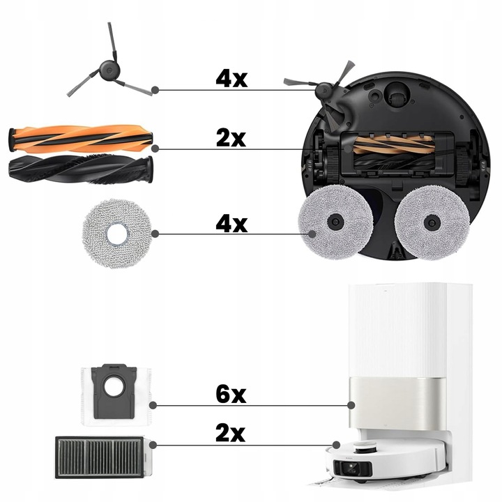 Akcesoria zestaw Dreame X50 L50 L40s Pro Ultra Complete worki szczotki