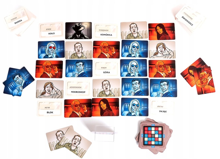 Tajniacy gra planszowa polegająca na skojarzeniach 2-8 osób, wiek 14+