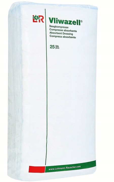 Kompresy absorpcyjne wysokochłonne niejałowe Vliwazell 10 x 20 cm 25szt