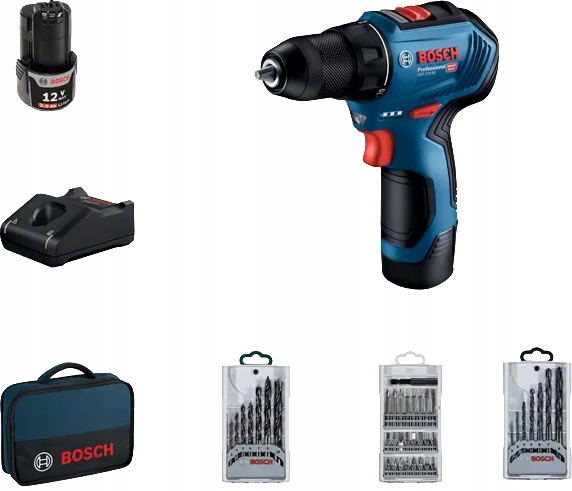 Bosch Professional GSR 12V-30 Wkrętarka 12V +3x osprzęt 06019G9001