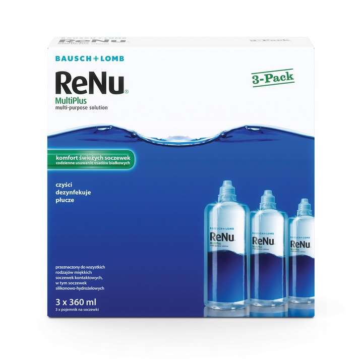 Płyny do soczewek Bausch + Lomb ReNu MultiPlus 3x360 ml + 3 pojemniki