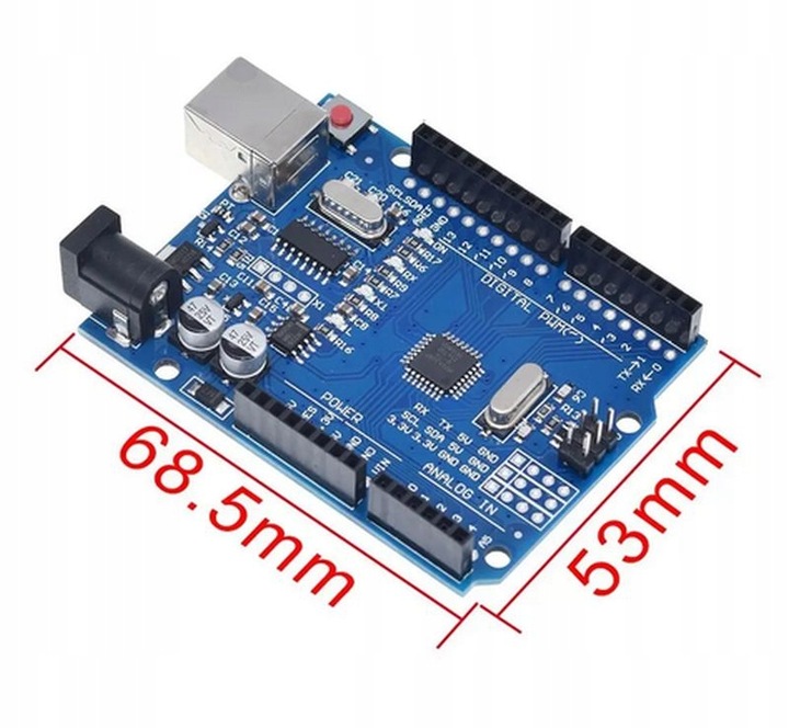 UNO R3 CH340G ZGODNE Z ARDUINO UNO R3 ATMEGA328P KLON CLONE BOARD + KABEL