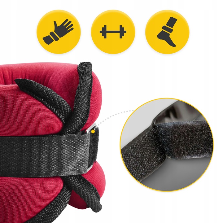 OBCIĄŻNIKI NA NADGARSTKI RĘCE NOGI CIĘŻARKI DO ĆWICZEŃ WZMACNIAJĄCYCH 2x1kg