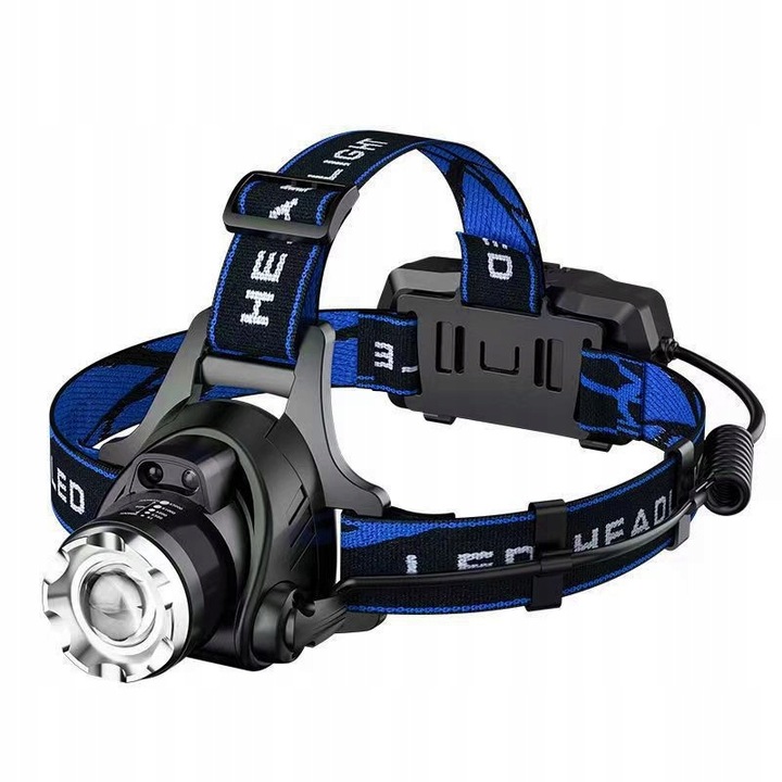 LATARKA CZOŁOWA CZOŁÓWKA LED REFLEKTOR + BATERIE 3 TRYBY ŚWIECENIA 2 x AKUM