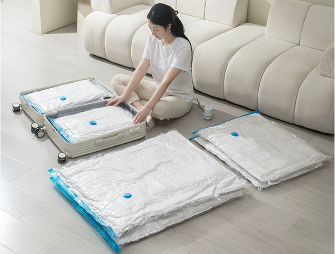 12x WORKI PRÓŻNIOWE DO PAKOWANIA NA UBRANIA POŚCIEL DO WALIZKI 2X POMPKA