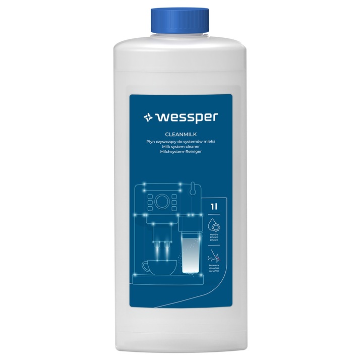 Wessper płyn do czyszczenia systemu mleka w ekspresie 1000ml – usuwa