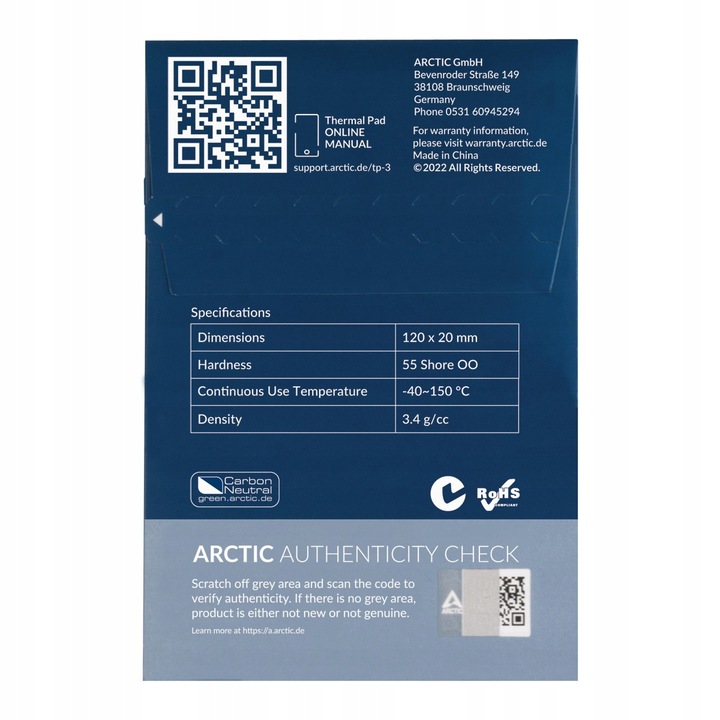 ARCTIC THERMAL PAD 120x20x1mm termopad 4szt