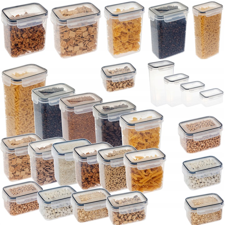 POJEMNIK SŁOIK PLASTIKOWY NA MAKARON KASZE PUDEŁKA NA ŻYWNOŚĆ 15 szt