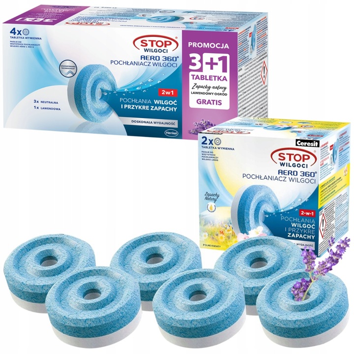 6x POCHŁANIACZ STOP WILGOCI CERESIT AERO WKŁADY
