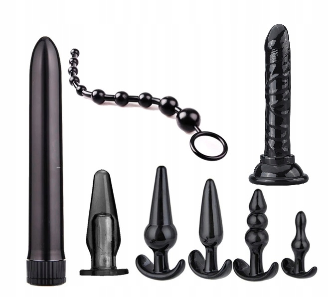 SEX ZESTAW KOREK ANALNY DILDO WIBRATOR SONDA 8el.