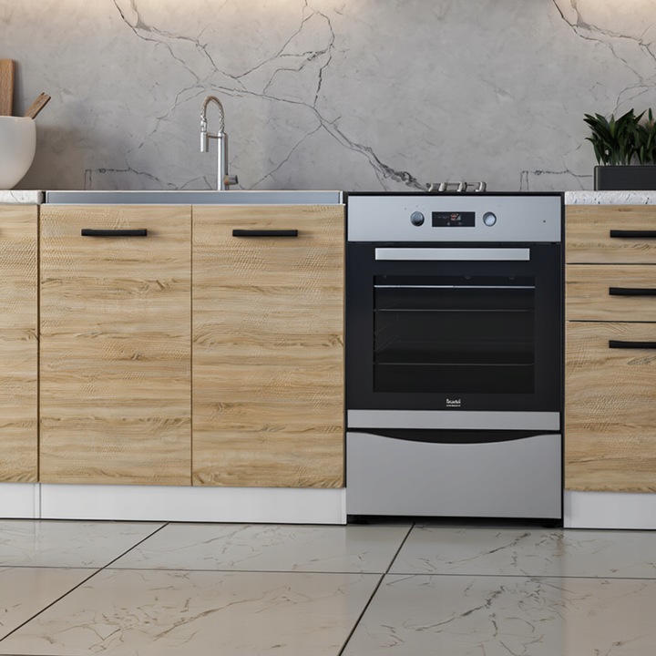 MEBLE KUCHENNE KUCHNIA MODUŁOWA ZESTAW SZAFKI BLAT JOLA 3,2M DĄB