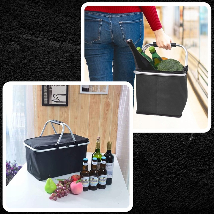 KOSZ PIKNIKOWY SKŁADANY KOSZYK TERMICZNY NA ZAKUPY PIKNIK RÓŻNE WZORY