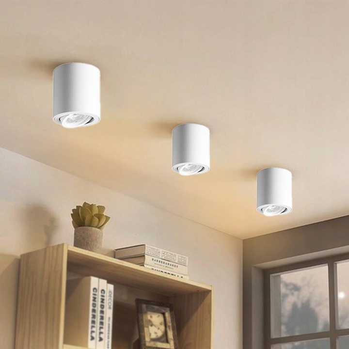 Oprawa halogenowa natynkowa GU10 Biały spot kinkiet sufitowa prosta walec