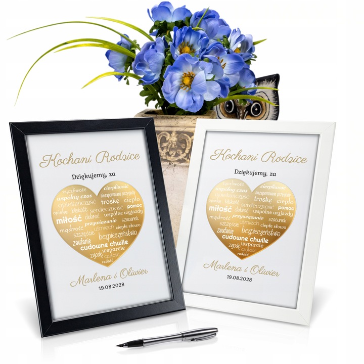 ŚLUBNE PODZIĘKOWANIA DLA RODZICÓW MAMY TATY OBRAZ RAMKA PLAKAT ŚLUB 3D