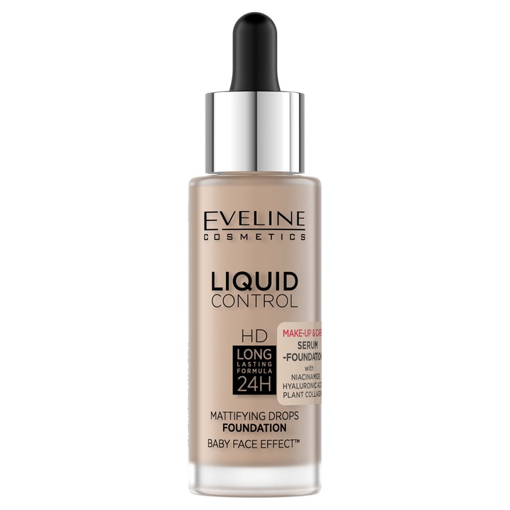 EVELINE COSMETICS LIQUID CONTROL HD PODKŁAD LIGHT ROSE 025