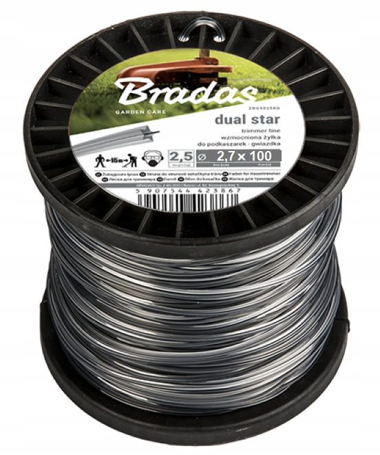 Żyłka tnąca do podkaszarek DUAL GWIAZDKA 2,7mm x 100m ostra i