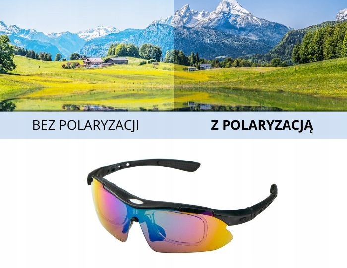 Okulary Sportowe z Polaryzacją + 5 Szkieł