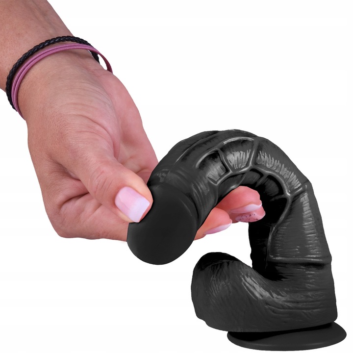 CZARNY PENIS XL Męskie Dildo z Jądrami DONG JBL z Przyssawką dla Kobiet Pań