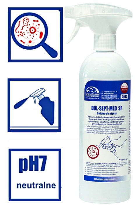 Płyn do Dezynfekcji Powierzchni w Przemyśle Spożywczym Dolsept Med SF 0,75l
