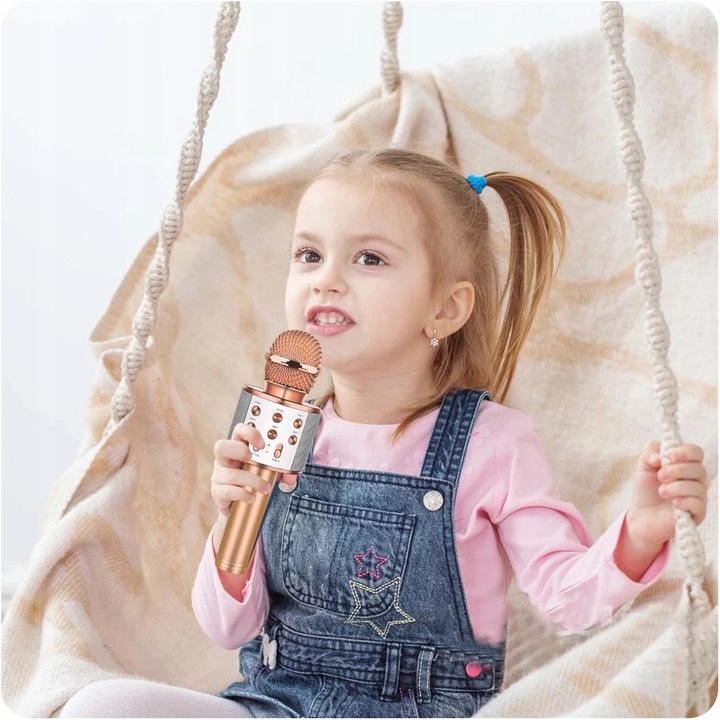 MIKROFON DLA DZIECI BEZPRZEWODOWY BLUETOOTH Z GŁOŚNIKIEM KARAOKE NA PREZENT