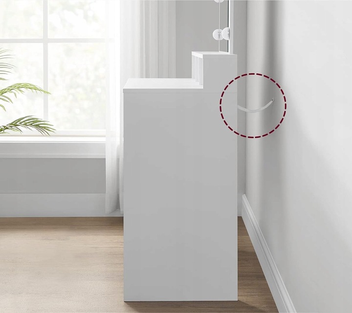 Toaletka kosmetyczna Z LUSTREM I OŚWIETLENIEM LED 2 szuflady 3