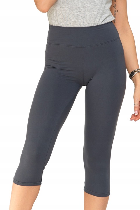 LEGGINSY DAMSKIE RYBACZKI 3/4 Z WYSOKIM STANEM ELASTYCZNE SZARE MORAJ L/XL