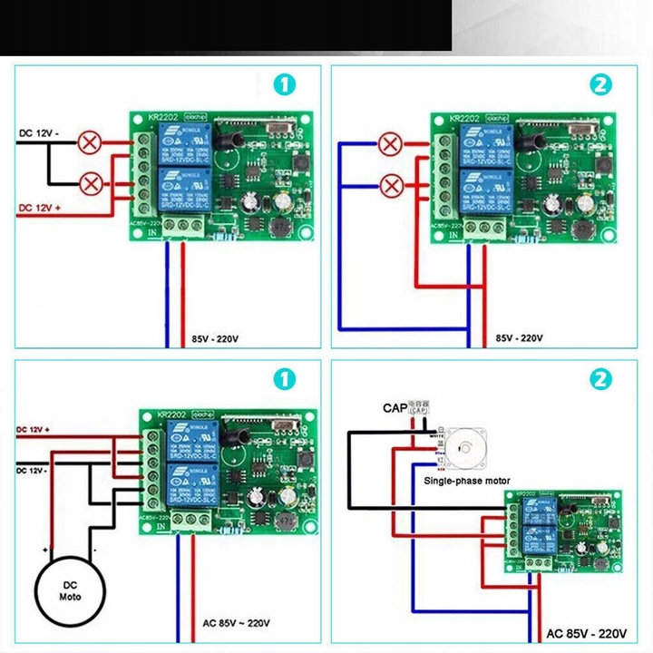 Moduł Odbiornika Przekaźnika z 5 Nadajnikami, 433Mhz Bezprzewodowy