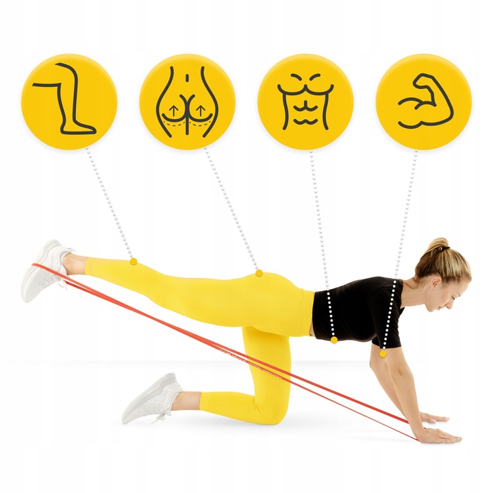 GUMY TAŚMY OPOROWE POWER BAND DO ĆWICZEŃ TRENING FITNESS ZESTAW 5 szt.