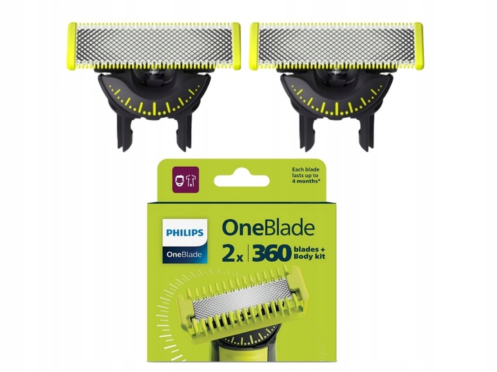 Wymienne Ostrza do Golarki Philips OneBlade QP624/50 2szt. Twarz +