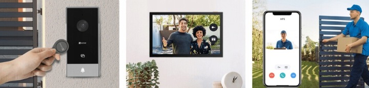 Wideodomofon WiFi EZVIZ HP5 Brama Furtka 2-żyły Aplikacja mobilna