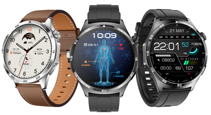 ZEGAREK MĘSKI SMARTWATCH DLA SENIORA EKG POMIAR CUKRU CIŚNIENIE TEMPERATURA