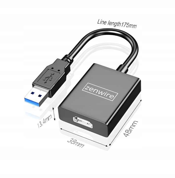 ADAPTER KONWERTER PRZEJŚCIÓWKA USB 3.0 DO HDMI FULL HD KARTA GRAFICZNA