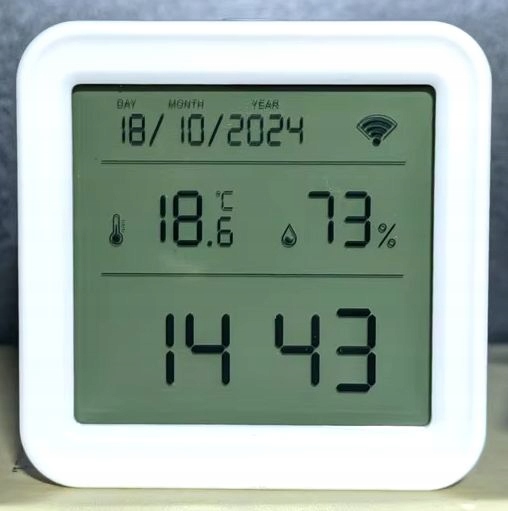 Termometr Czujnik Temperatury Wilgotności i Zegar TUYA SMART LIFE WIFI LCD