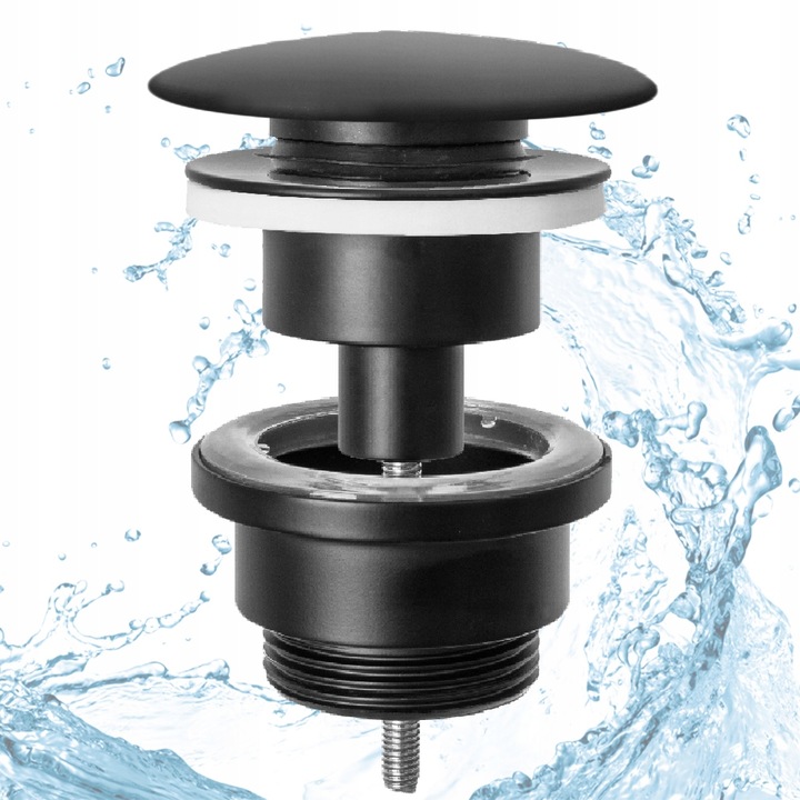 Korek Umywalkowy KLIK-KLAK Czarny Uniwersalny do Umywalki Automatyczny REA