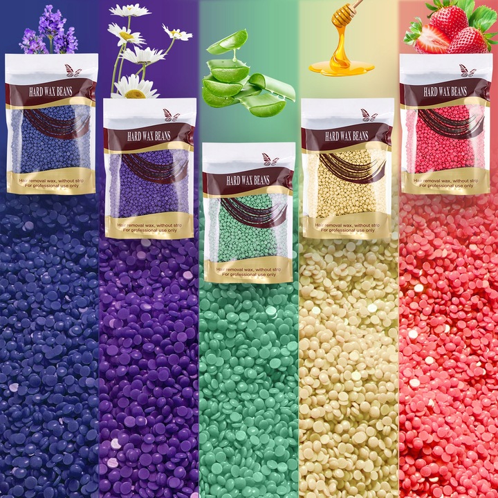 Zestaw do depilacji PODGRZEWACZ 5x wosk twardy LED wyświetlacz 500ml