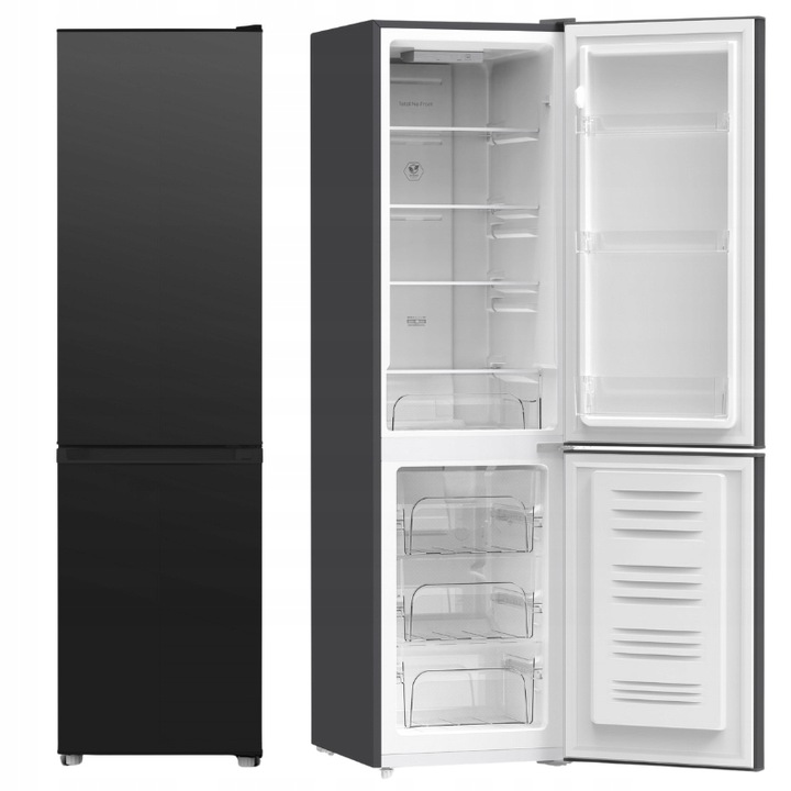 Lodówka No Frost 175cm 225L Smith&Brown SFBF-532-BE3 Czarna WĄSKA