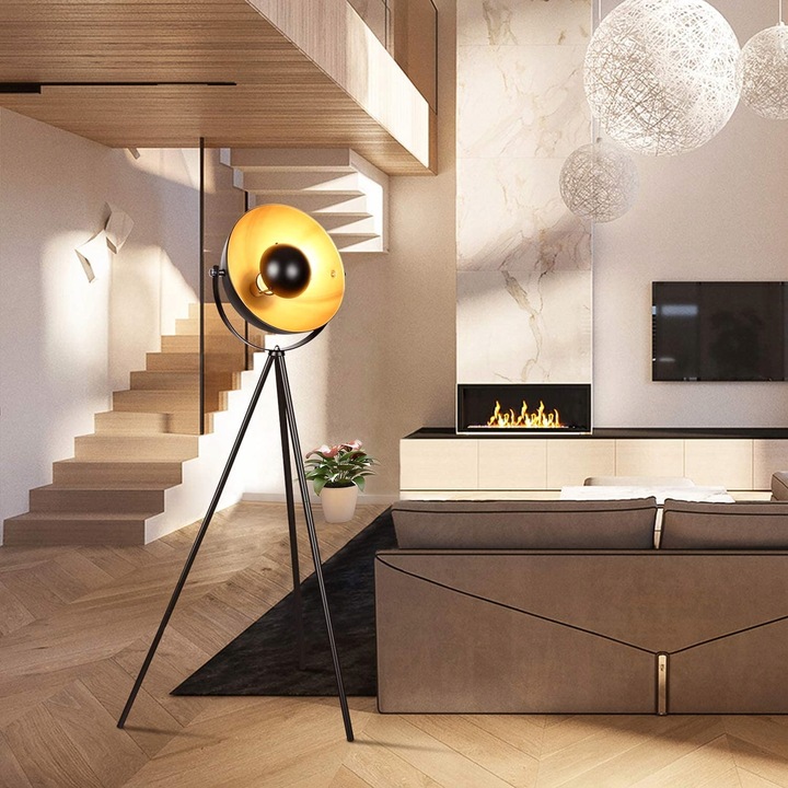 Lampa PODŁOGOWA stojąca TRÓJNÓG abażur 155cm E27